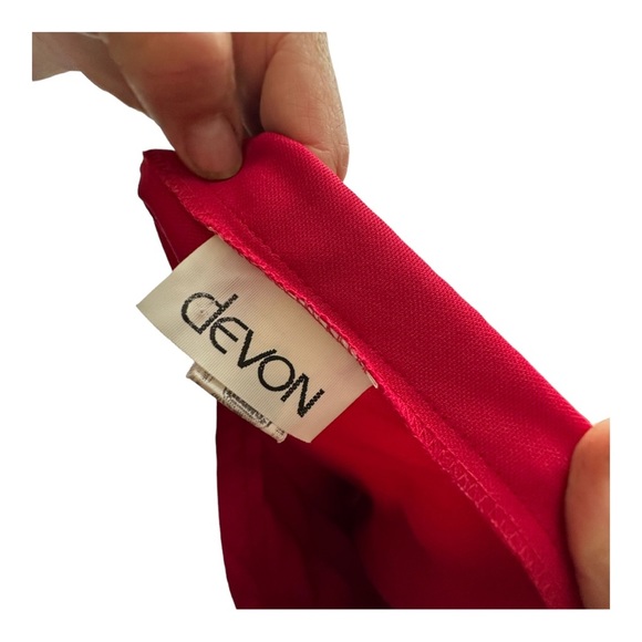 Vintage Devon Polyester Red Skirt‎ Set - Picture 9 of 10